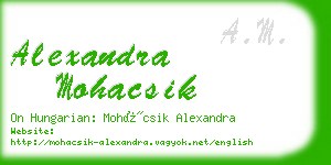 alexandra mohacsik business card